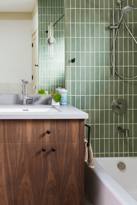 Modern bathroom sink for a simple farmhouse interior design approach
