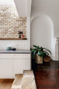 Galley kitchen steps with simple decor for a luxury space