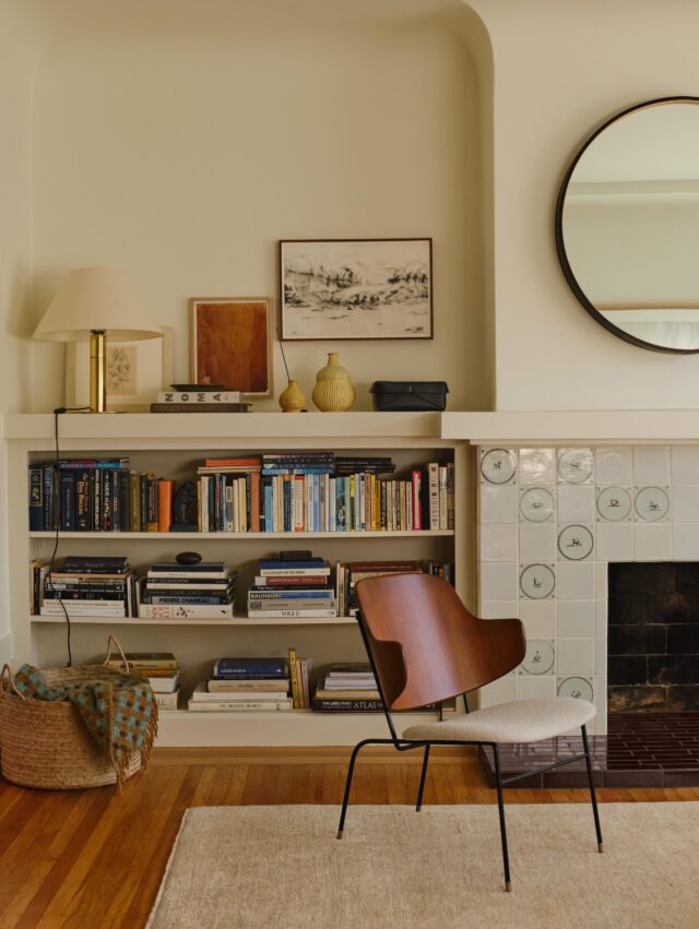 For our Anza project up on @dominomag this week, we introduced little pattern, some of which is this patchwork fireplace tile composed from salvaged, antique Delft tile from @regtsdelfttiles in the Netherlands. The sepia Delft was individually selected by our client, speaking to her love of animals - her family shows Corgis - with a carefully “randomized” layout by us with Regt’s. We’ve got some project highlights saved, or visit the Domino link in profile for more.

Interior Design: @landedinteriors #landedinteriors
Project Team: @kloythanomsup and @rebeccamullerdesigns 
Architecture: Susanna Douglas
Construction: @benhardybuilds 
Photography: @aysia 
Publication: @dominomag